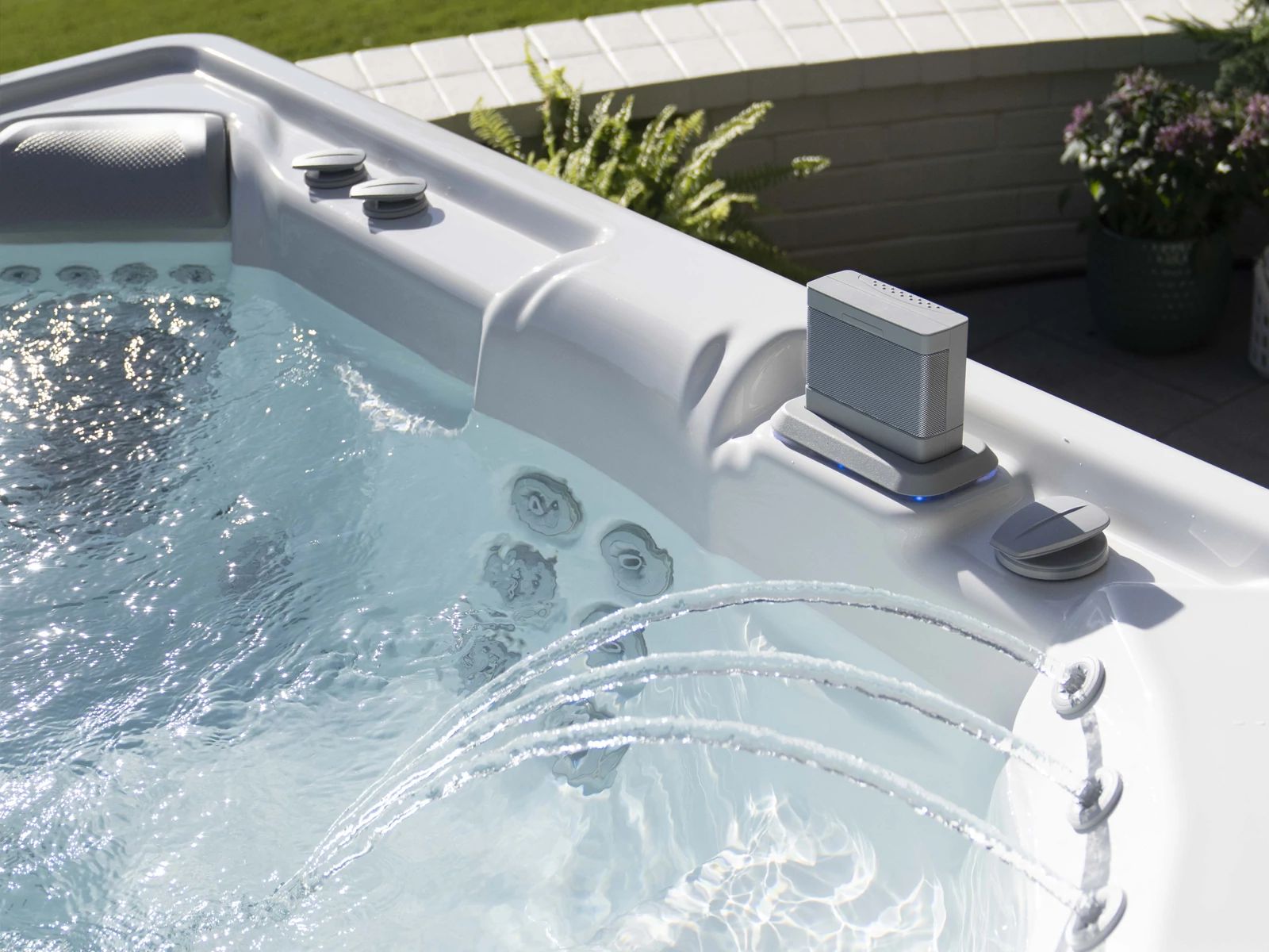 Hot Spring Highlife Vanguard waterfall and speaker